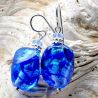 Blue murano glass earrings sasso bicolor