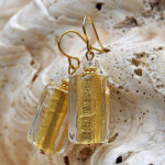 Gold murano glass earrings