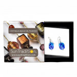 Sasso bicolore bleu - boucles d'oreilles en verre de murano bleu