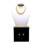 Murano glass gold jewellerey set - gold ball pearls murano glass jewellery set true italian jewel from venice