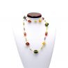 Lancet amber - necklace long amber in genuine murano glass from venice