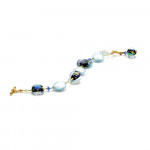 Blue moonlight - blue genuine murano glass bracelet