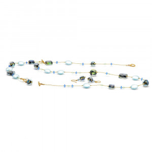 Moonlight smycken set blue äkta murano glas i venedig