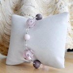 Bracelet verre murano lilas bijou venitien