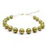 Khaki murano glass necklace 