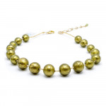 Khaki murano glass necklace 