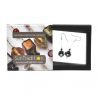 Campione peas black/white earrings genuine murano glass
