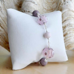 Bracelet murano lilas en verre de venise