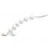 White chrystal ball - genuine white murano glass bracelet