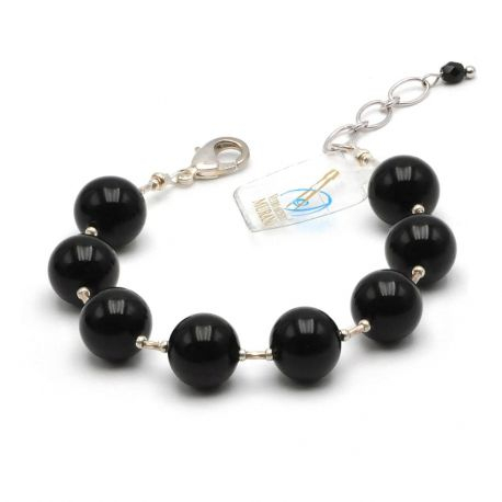 Black murano glass bracelet from venice 