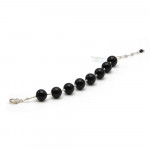 Ball black - black murano glass bracelet from venice