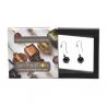 Black genuine murano glass earrings campione