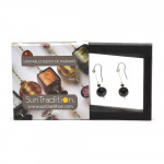 Black genuine murano glass earrings campione