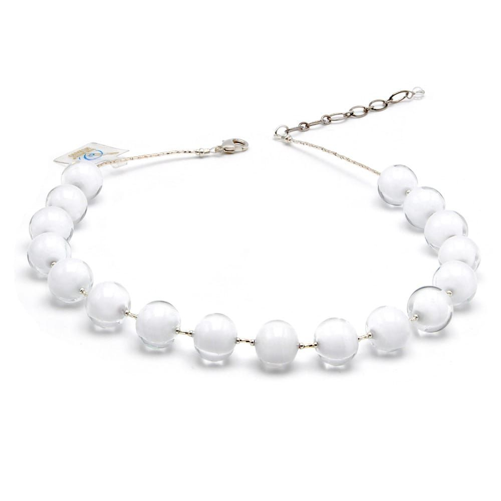 White murano glass necklace of venice
