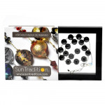 Ball black - black collar in genuine murano glass from venice