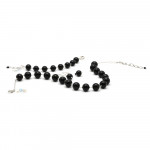 Black ball jewelry set in real murano glass venice