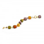 America gold - amber parma genuine murano glass bracelet