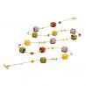 Long necklace long amber and gold, and parma real murano glass