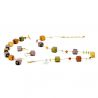  amber gold and parma jewelry set genuine murano glass