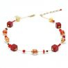 Red gold murano glass necklace 