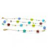 Glass necklace murano long blue