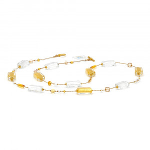 Long gold murano glass necklace