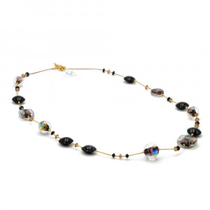 Moonlight black - black murano glass necklace jewel genuine murano glass of venice