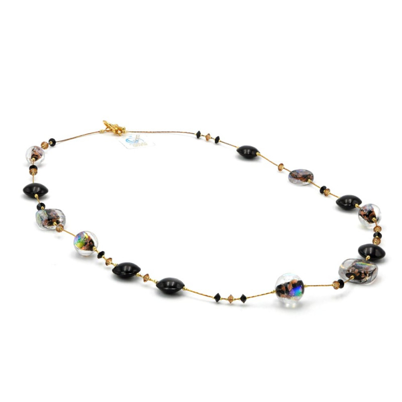 Collier en verre de murano noir