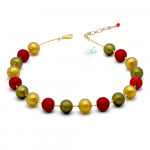 Collier en verre de murano rouge