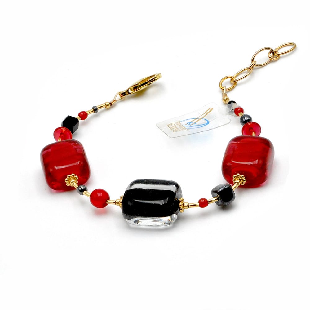 Bracelet en verre de murano murano rouge