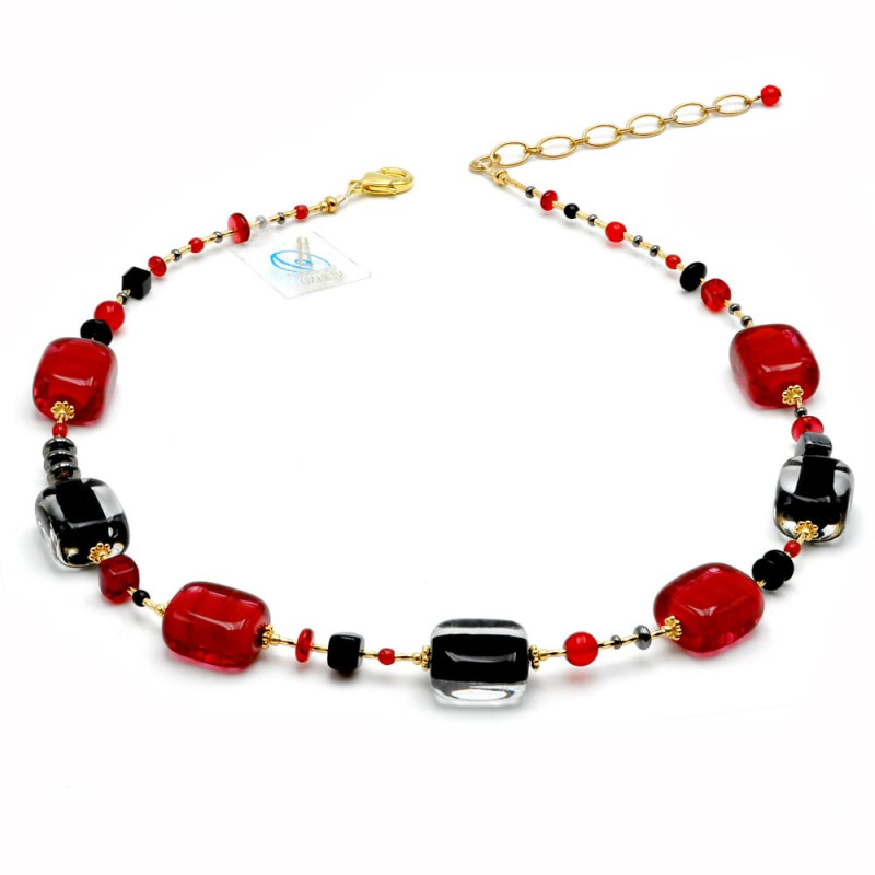 Collana di murano rosso