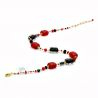 Schissa red and black necklace red and black authentic murano glass