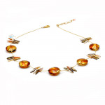 Amber murano glass necklace