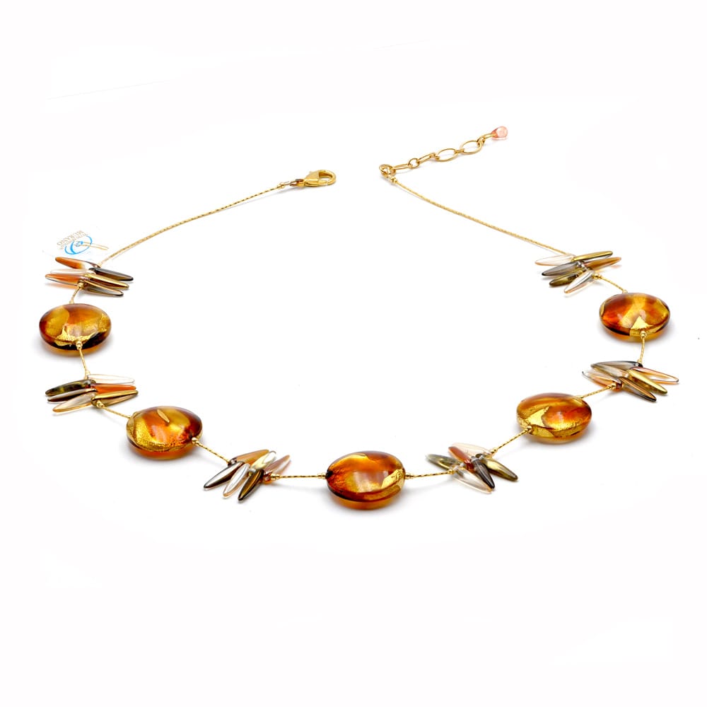 Amber murano glass necklace