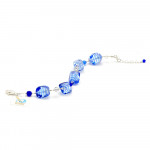 Sasso rigadin blue - blue murano glass bracelet genuine venitian jewellery italy