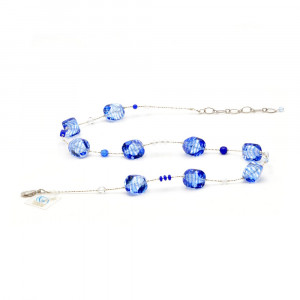  collar azul en verdadero cristal de murano venecia