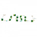 Sasso two-tone green - collar-long murano glass green and blue