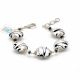 Charly silver - silver murano glass bracelet from venice
