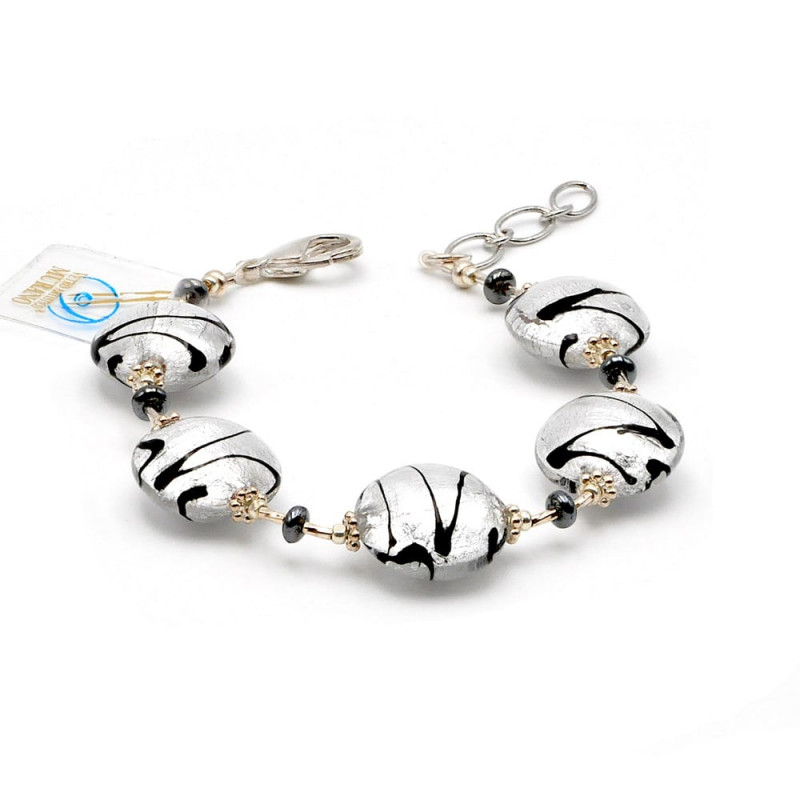 Charly silver - genuine murano glass bracelet venice