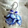 Ohrringe blau aus murano glas aus venedig