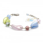 Armband van murano-glas multicolor zilver