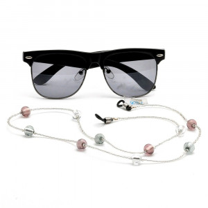 Cordon de lunettes perles en verre de murano multicolore