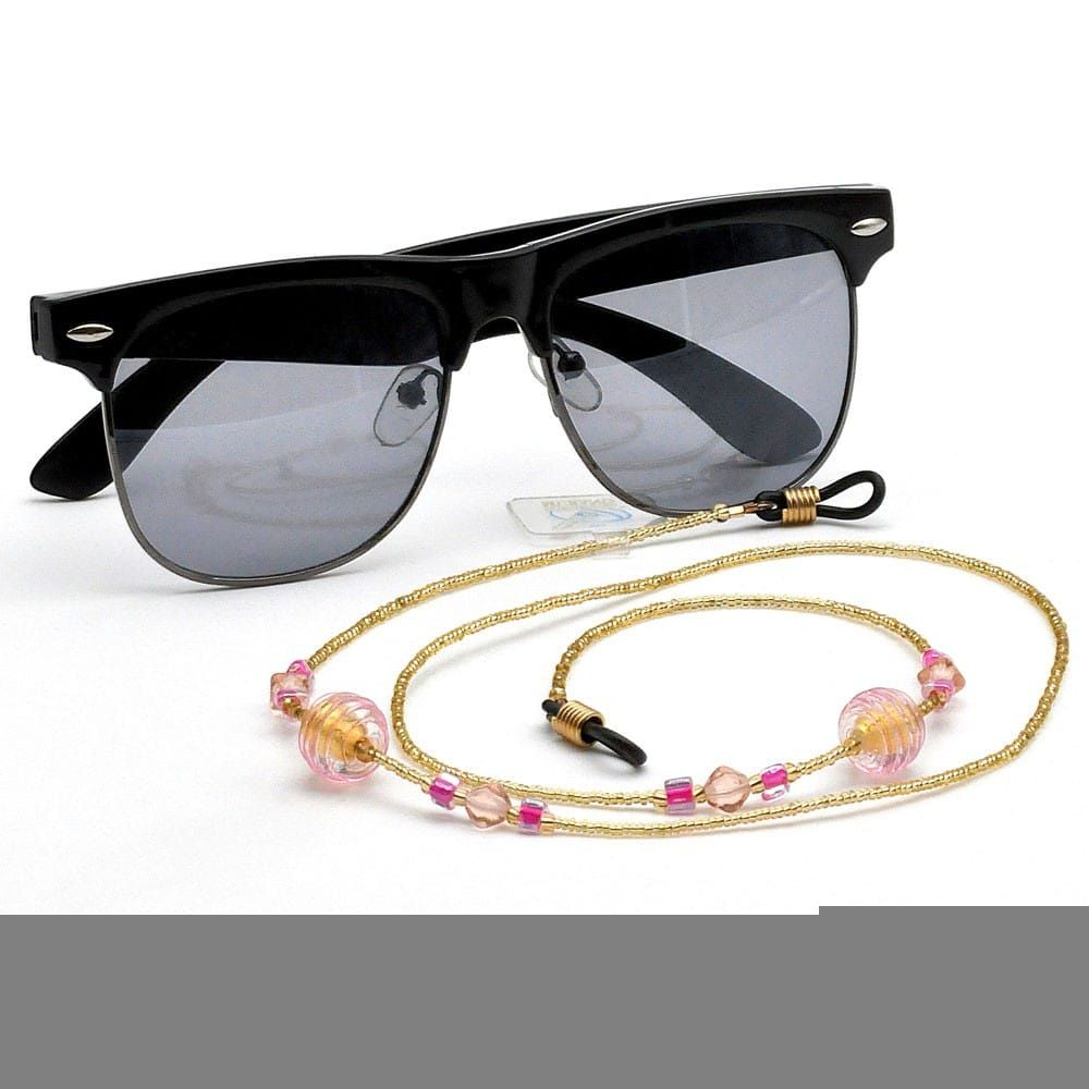 Cordon de lunettes perles en verre de murano jo-jo mini rose