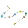 Necklace genuine murano glass blue