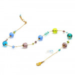 Collier en veritable verre de murano bleu