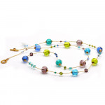 Long necklace murano blue genuine murano glass