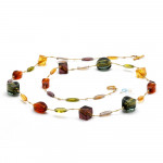 Lancette ambre - collar largo de ámbar en cristal genuino murano de venecia