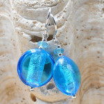 Boucles d'oreilles bleu en verre de murano