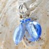 Pastiglia acid piccoli - earrings blue murano glass