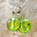 Oorbellen apple groene murano glas